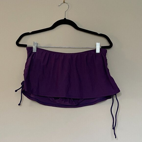 2 Piece Tankini Swim suit with Swim Skirt Purple Green Black Size M - Picture 3 of 8